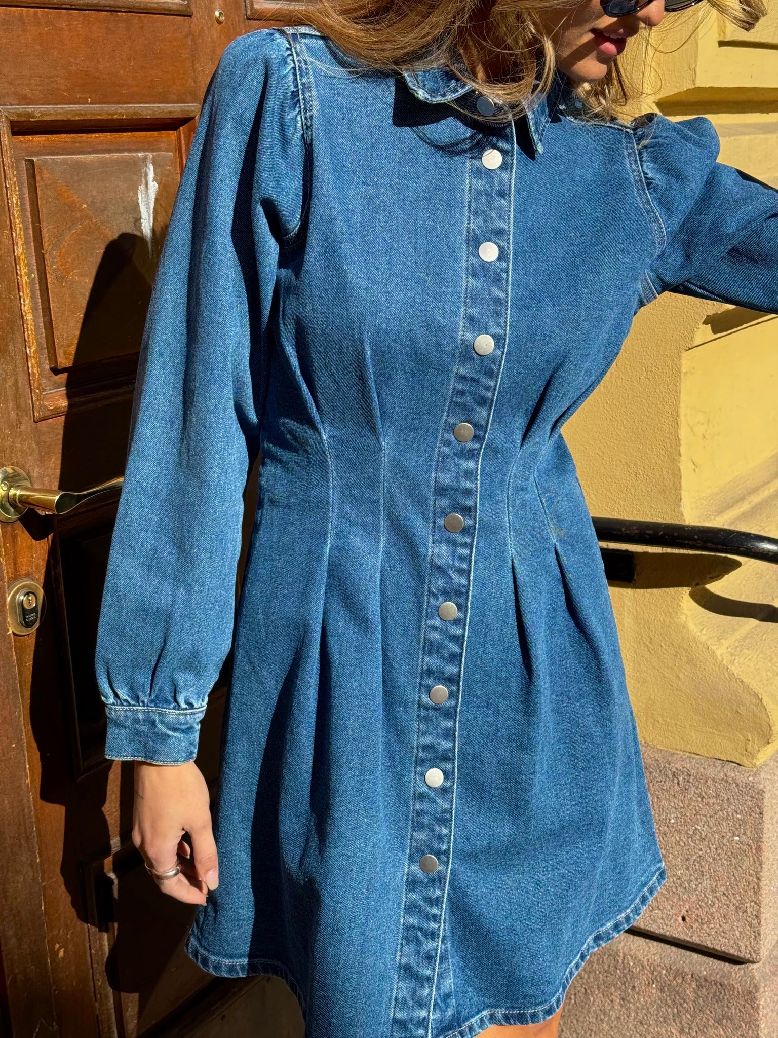 VISOL Short Dress - Medium Blue Denim